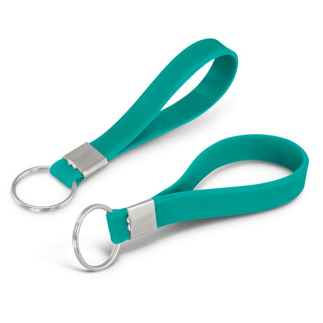 Silicone Key Ring - Debossed - Teal