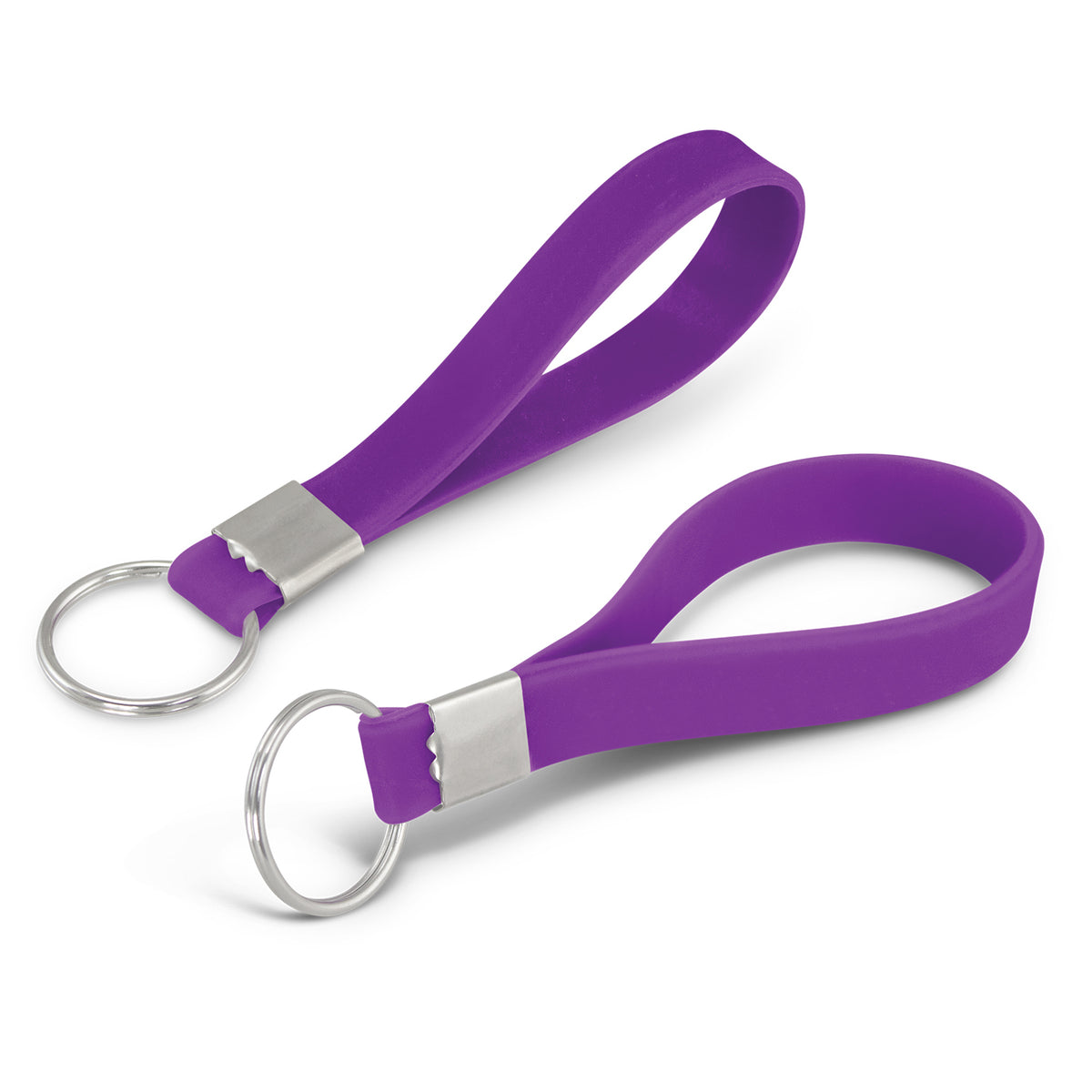 Silicone Key Ring - Debossed - Purple