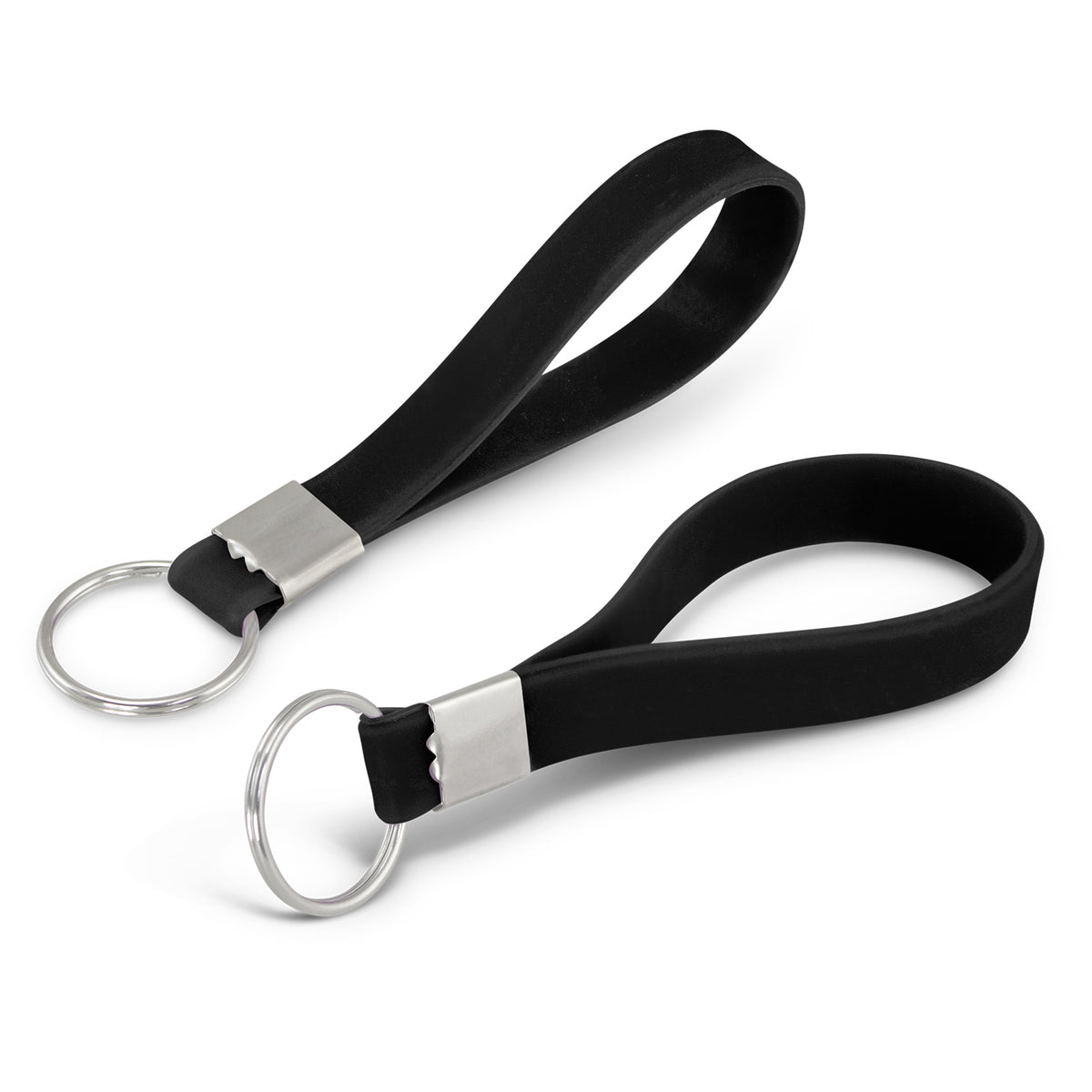 Silicone Key Ring - Debossed - Black
