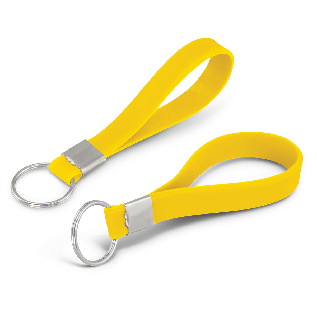 Silicone Key Ring - Debossed - Yellow