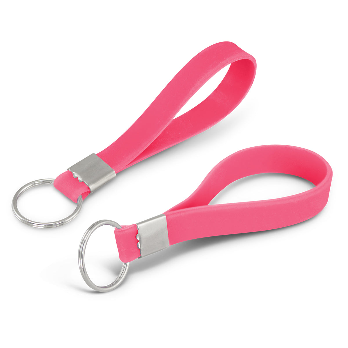 Silicone Key Ring - Debossed - Pink