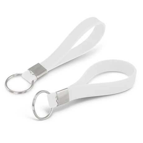 Silicone Key Ring - Embossed - Clear