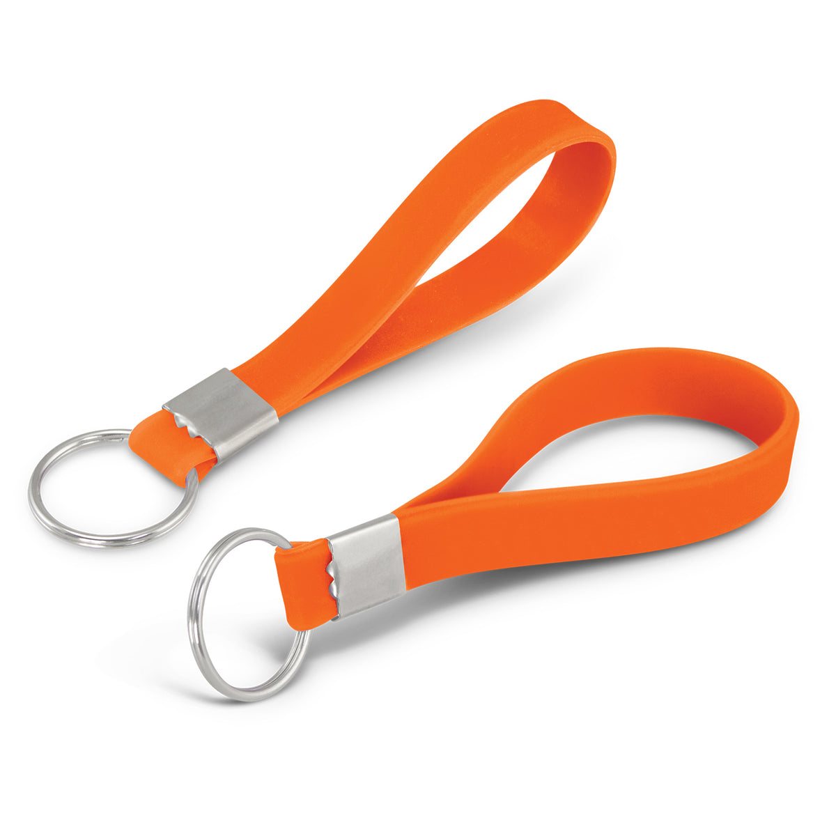 Silicone Key Ring - Embossed - Orange