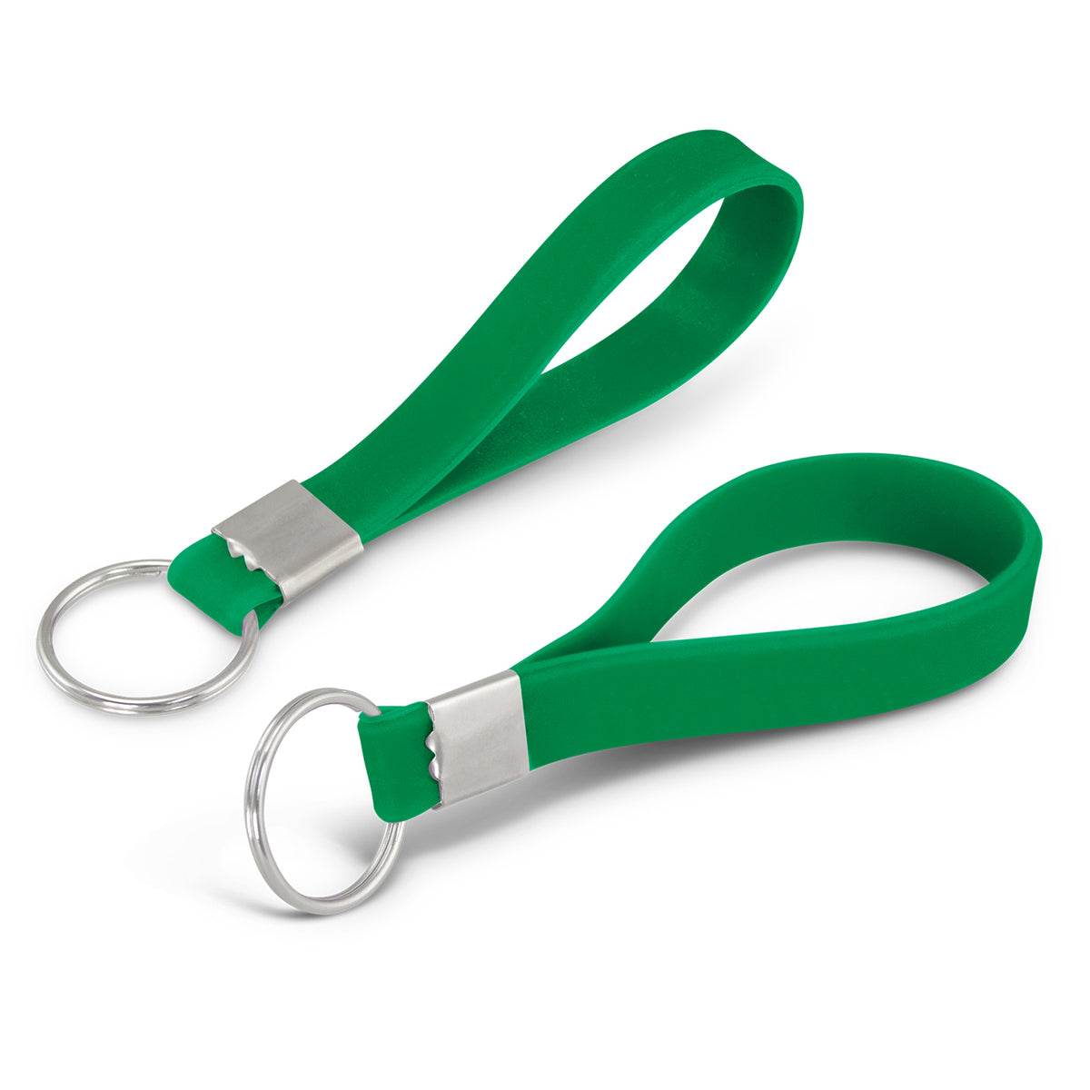 Silicone Key Ring - Embossed - Dark Green