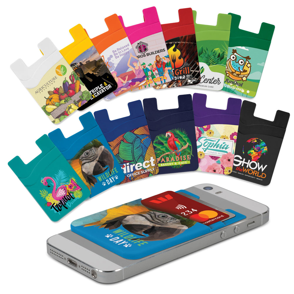 Dual Silicone Phone Wallet - Full Colour - Main