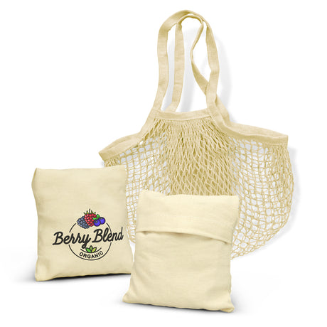 Cotton Mesh Foldaway Tote Bag - Main