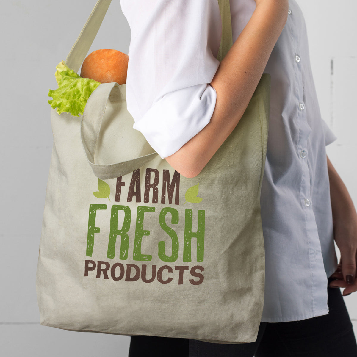 Cotton Shoulder Tote Bag - Feature