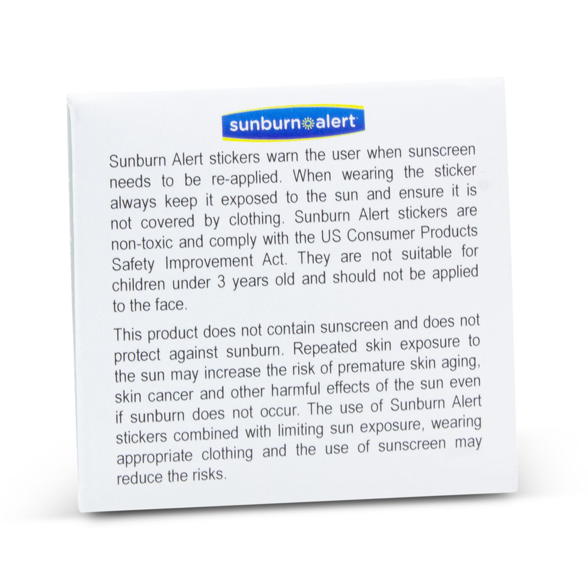 Sunburn Alert Stickers - Back