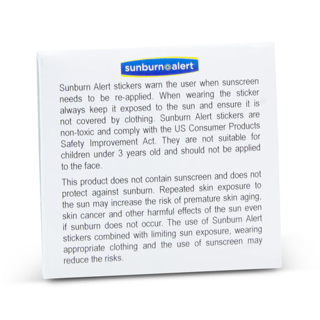 Sunburn Alert Stickers - Back