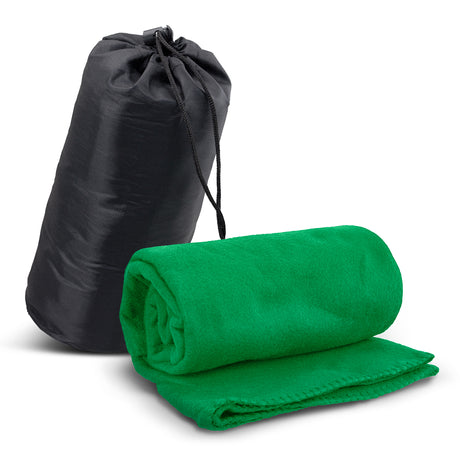 Glasgow Fleece Blanket in Carry Bag - Green