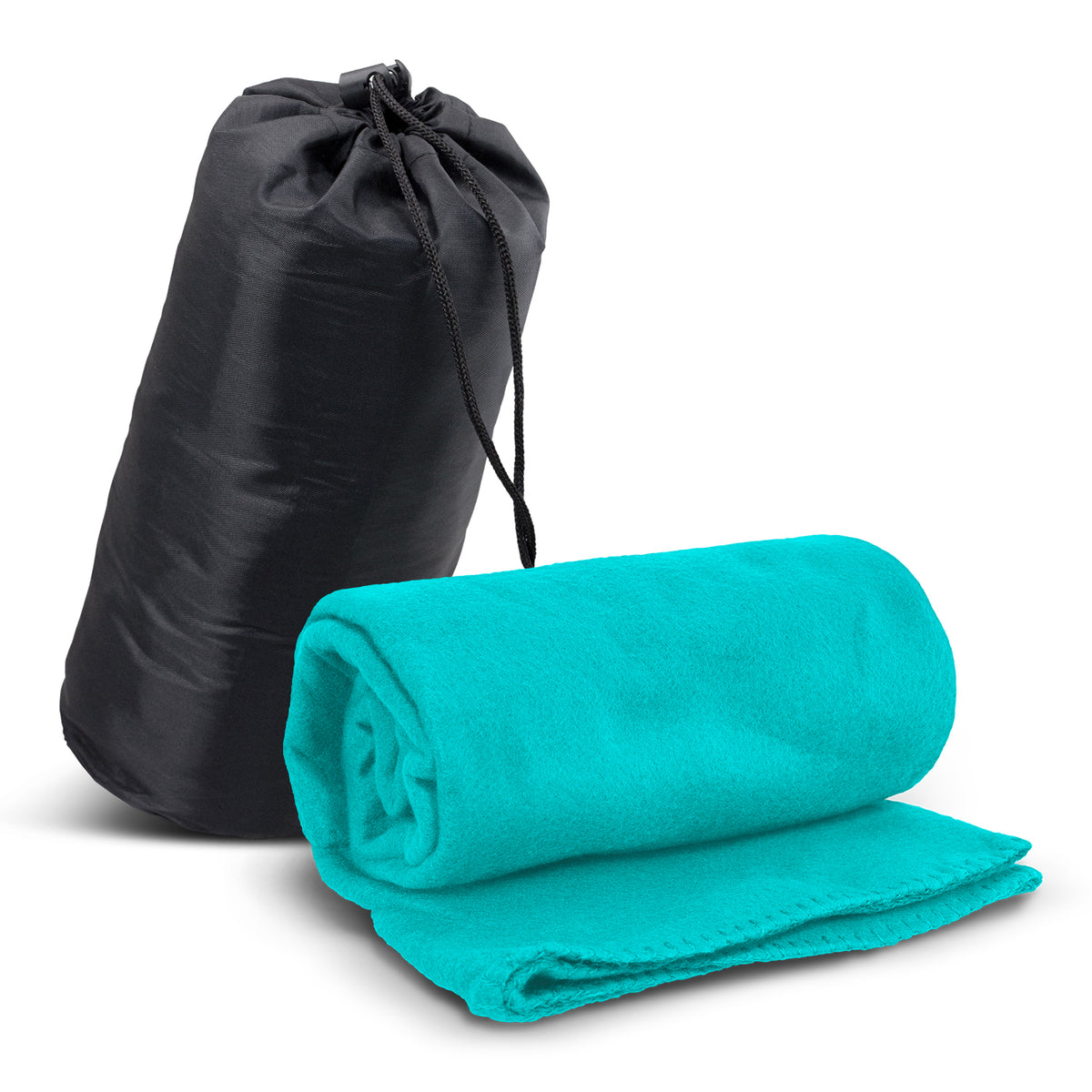 Glasgow Fleece Blanket in Carry Bag - Light Blue