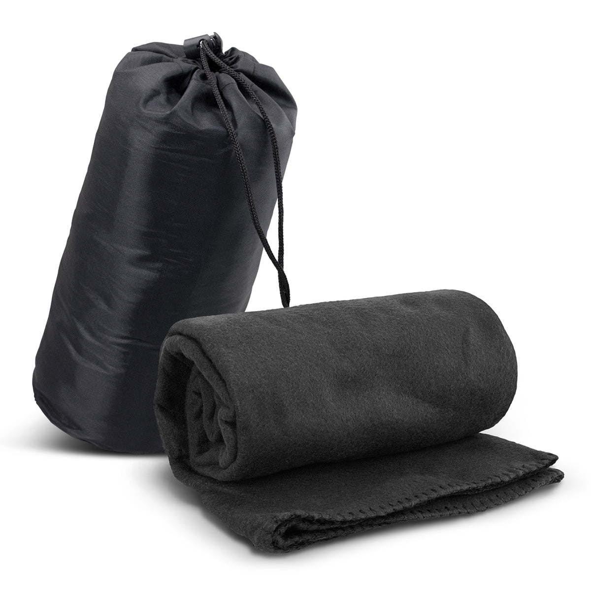 Glasgow Fleece Blanket in Carry Bag - Black