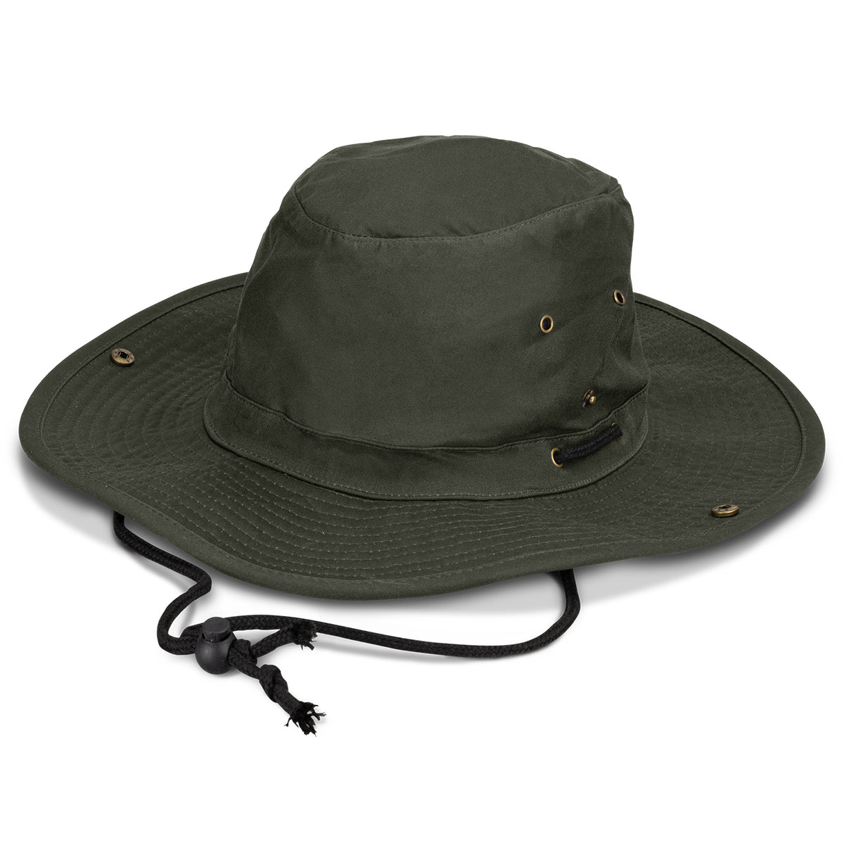 Oilskin Wide Brim Hat - Dark Olive