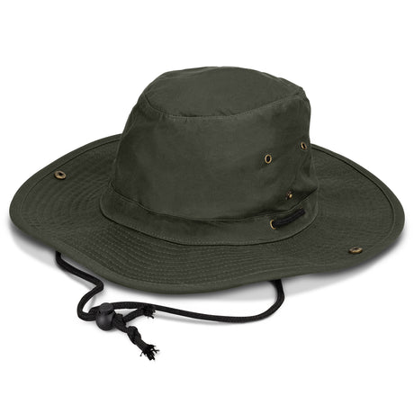 Oilskin Wide Brim Hat - Dark Olive