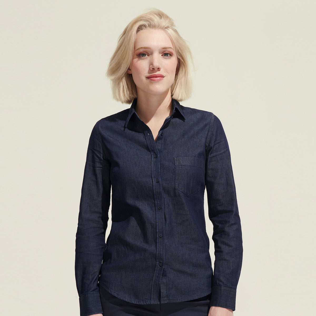 SOLS Barry Women's Denim Shirt - Main