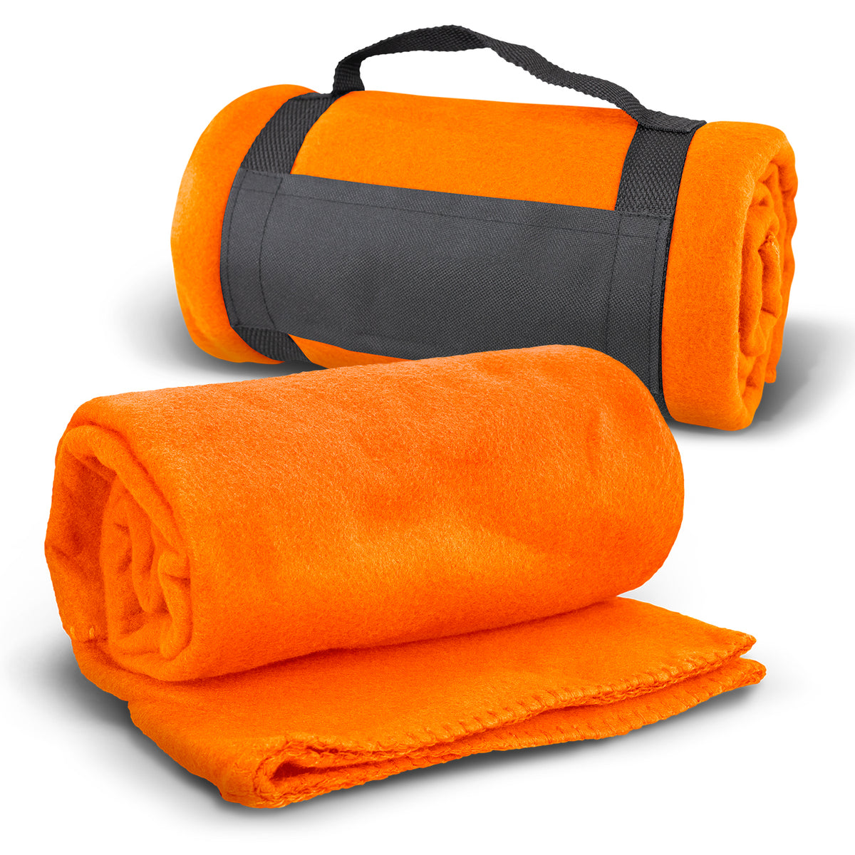 Glasgow Fleece Blanket with Strap - Orange