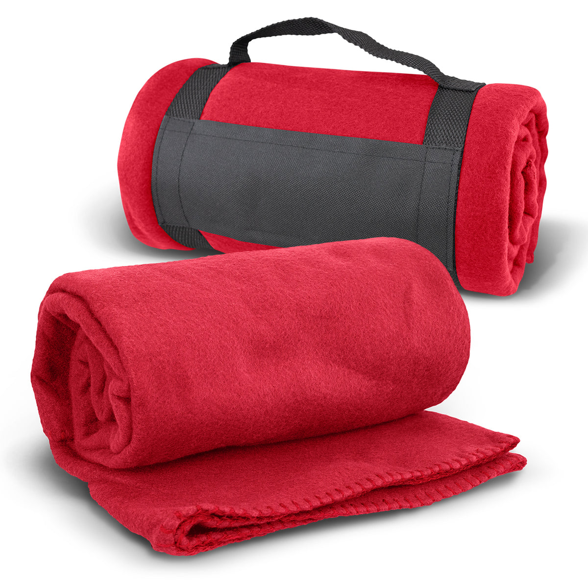 Glasgow Fleece Blanket with Strap - Red