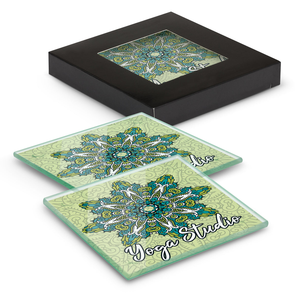 Venice Glass Coaster - Set of 2 - Square - Full Colour - Main
