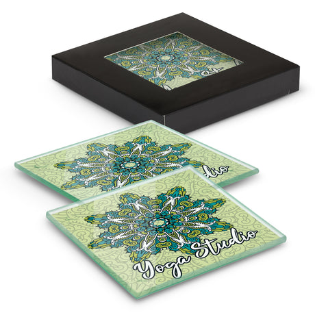 Venice Glass Coaster - Set of 2 - Square - Full Colour - Main