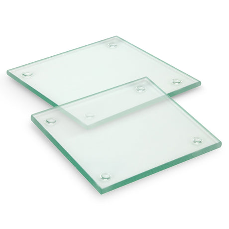 Venice Glass Coaster - Set of 2 - Square - Full Colour - Clear