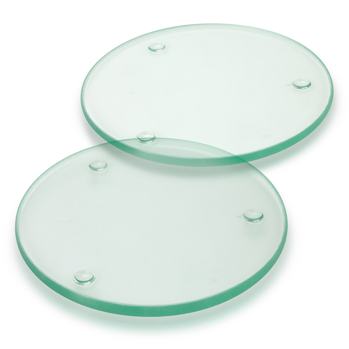 Venice Glass Coaster - Set of 2 - Round - Full Colour - Clear