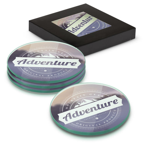 Venice Glass Coaster - Set of 4 - Round - Full Colour - Main