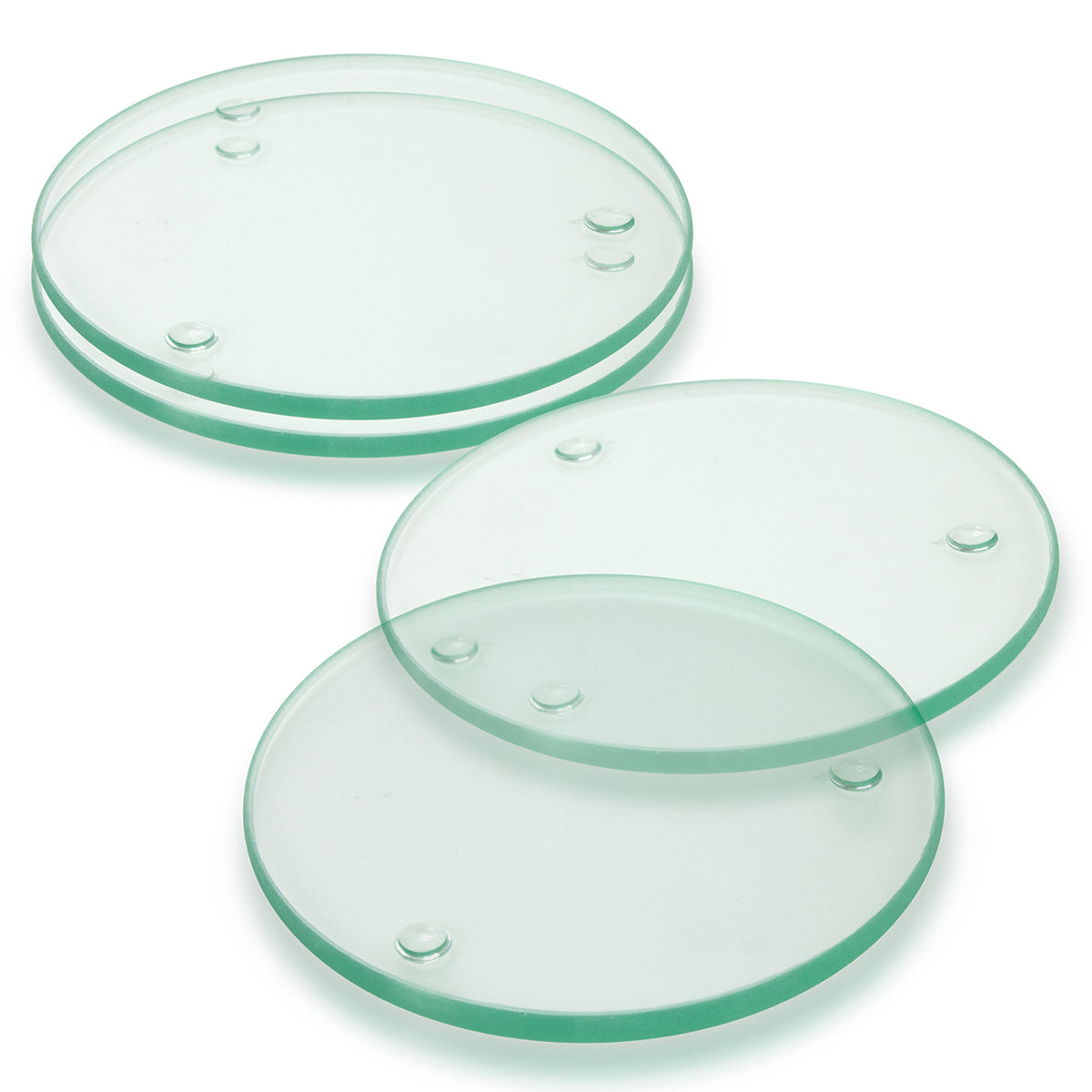 Venice Glass Coaster - Set of 4 - Round - Full Colour - Clear