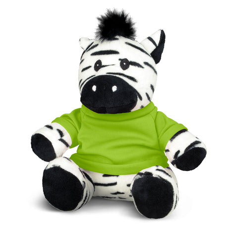 Zebra Plush Toy - Bright Green