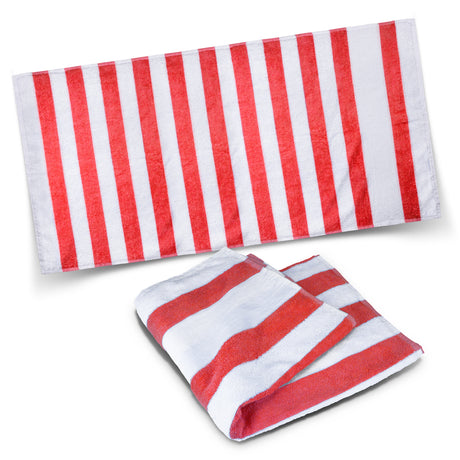 Esplanade Beach Towel - White/Red