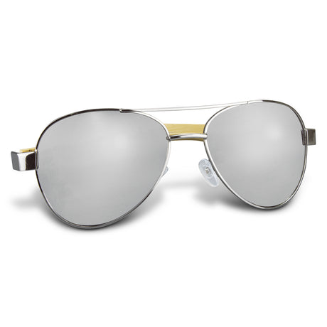 Aviator Mirror Lens Sunglasses - Bamboo - Lens