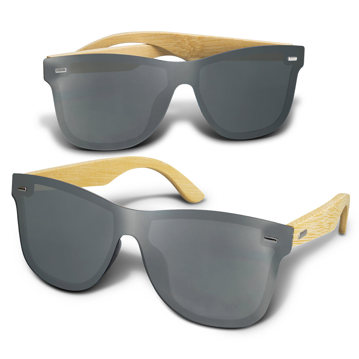 Ryder Mirror Lens Sunglasses - Bamboo - Silver
