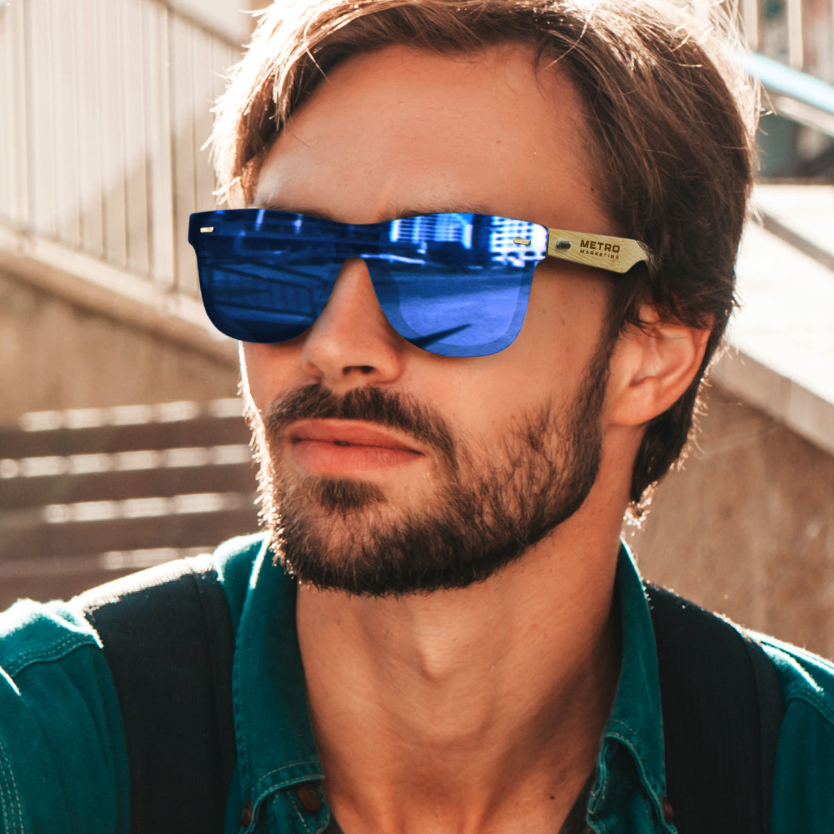 Ryder Mirror Lens Sunglasses - Bamboo - Feature