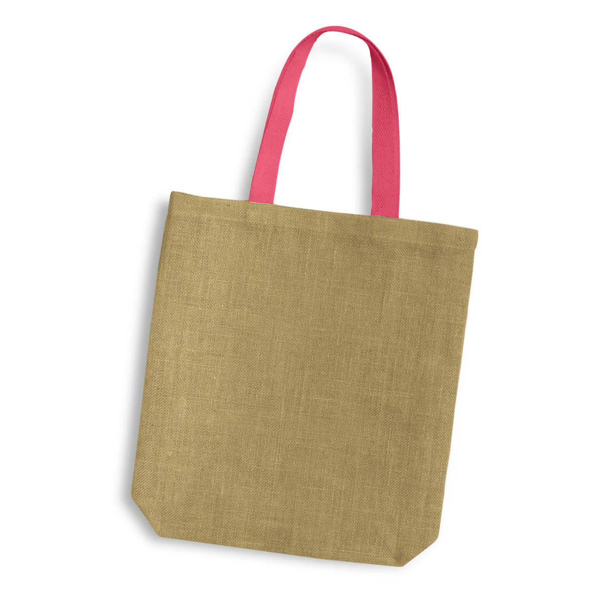 Thera Jute Tote Bag - Coloured Handles - Pink