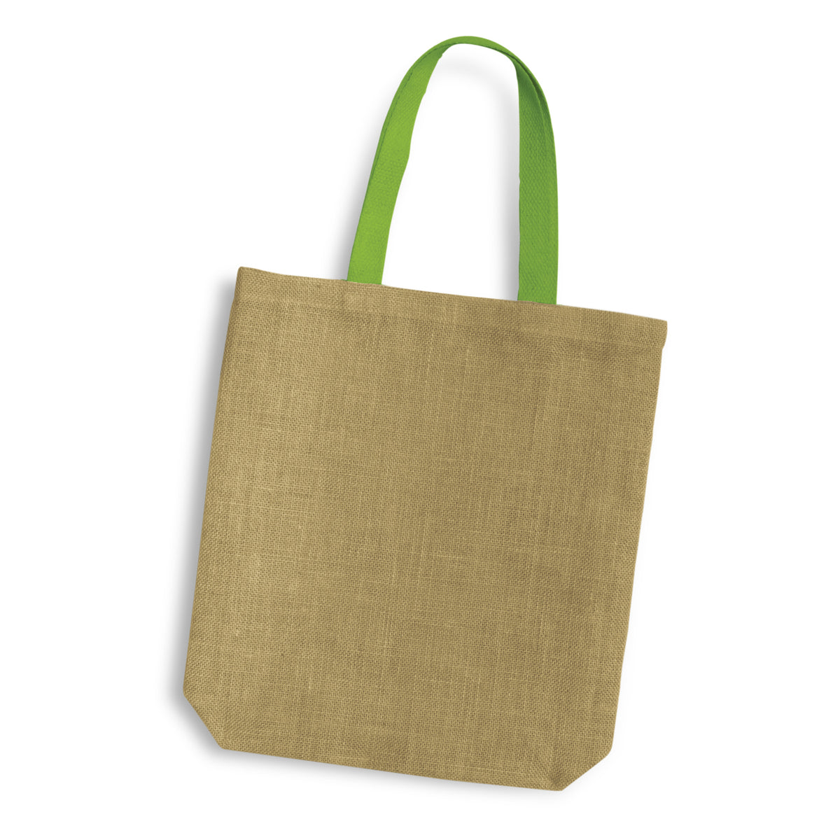 Thera Jute Tote Bag - Coloured Handles - Bright Green