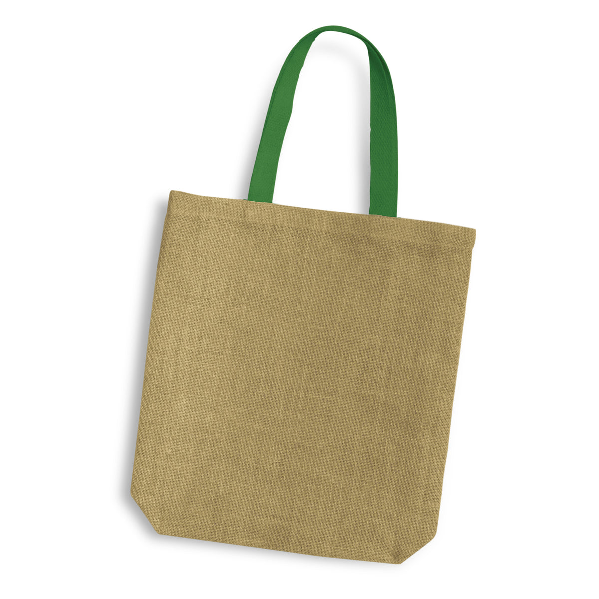 Thera Jute Tote Bag - Coloured Handles - Kelly Green