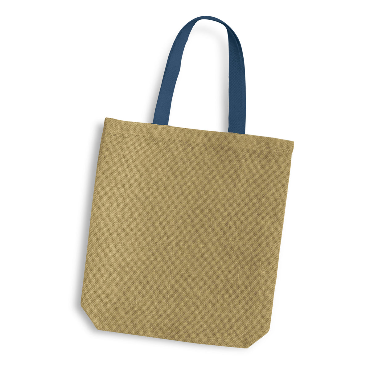 Thera Jute Tote Bag - Coloured Handles - Dark Blue