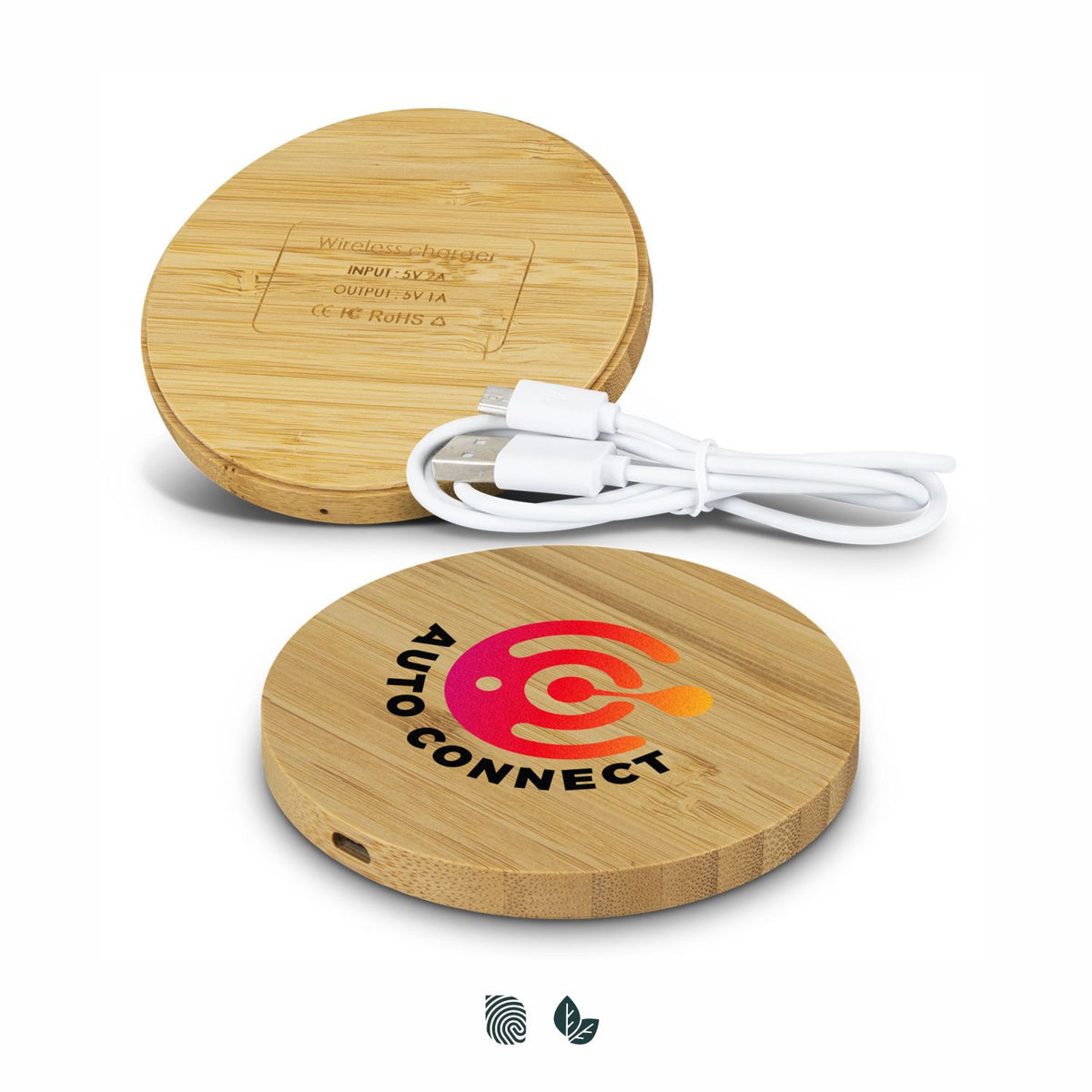 Vita Bamboo Wireless Charger - Round - Impact Aware