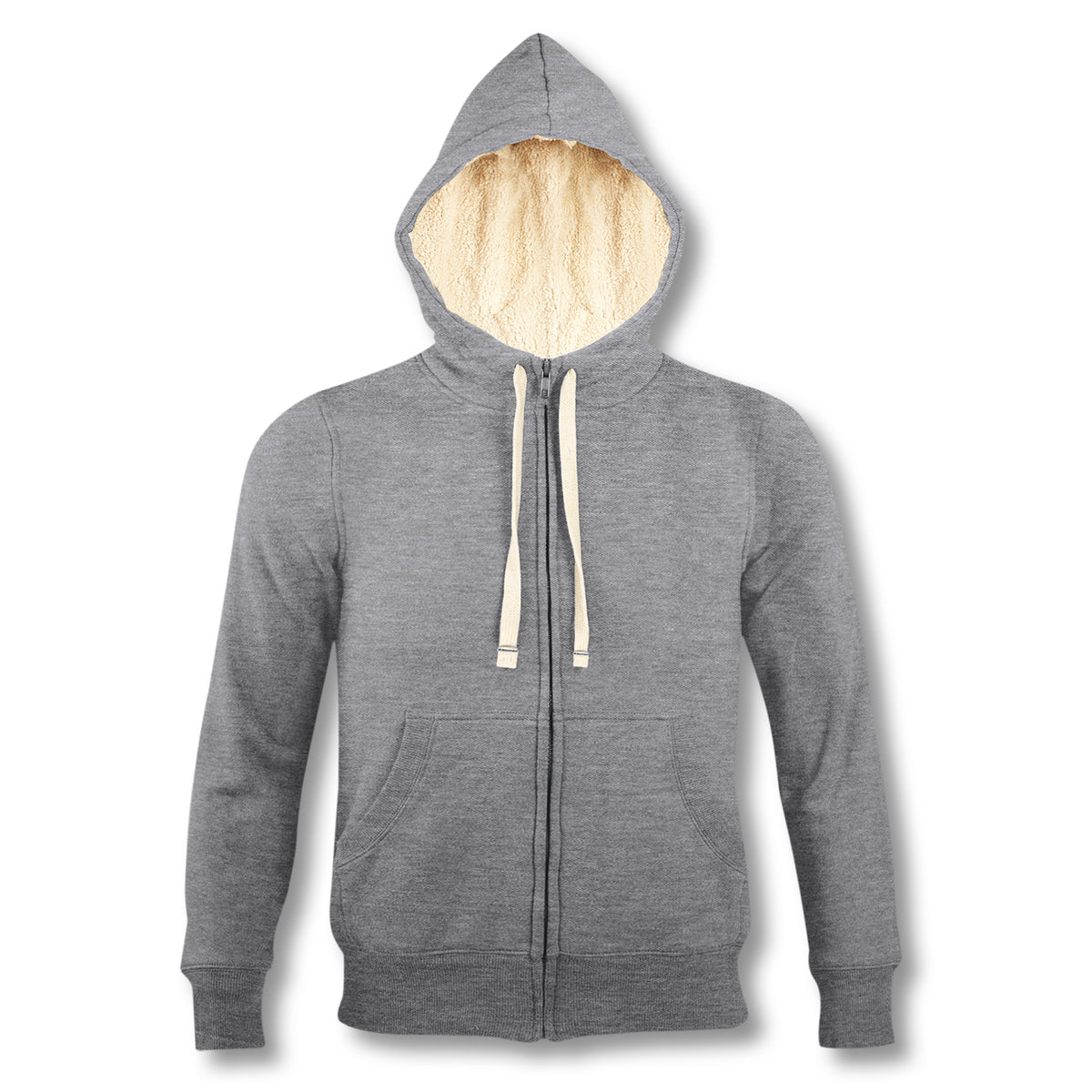 SOLS Sherpa Unisex Zipped Sweatshirt - Grey