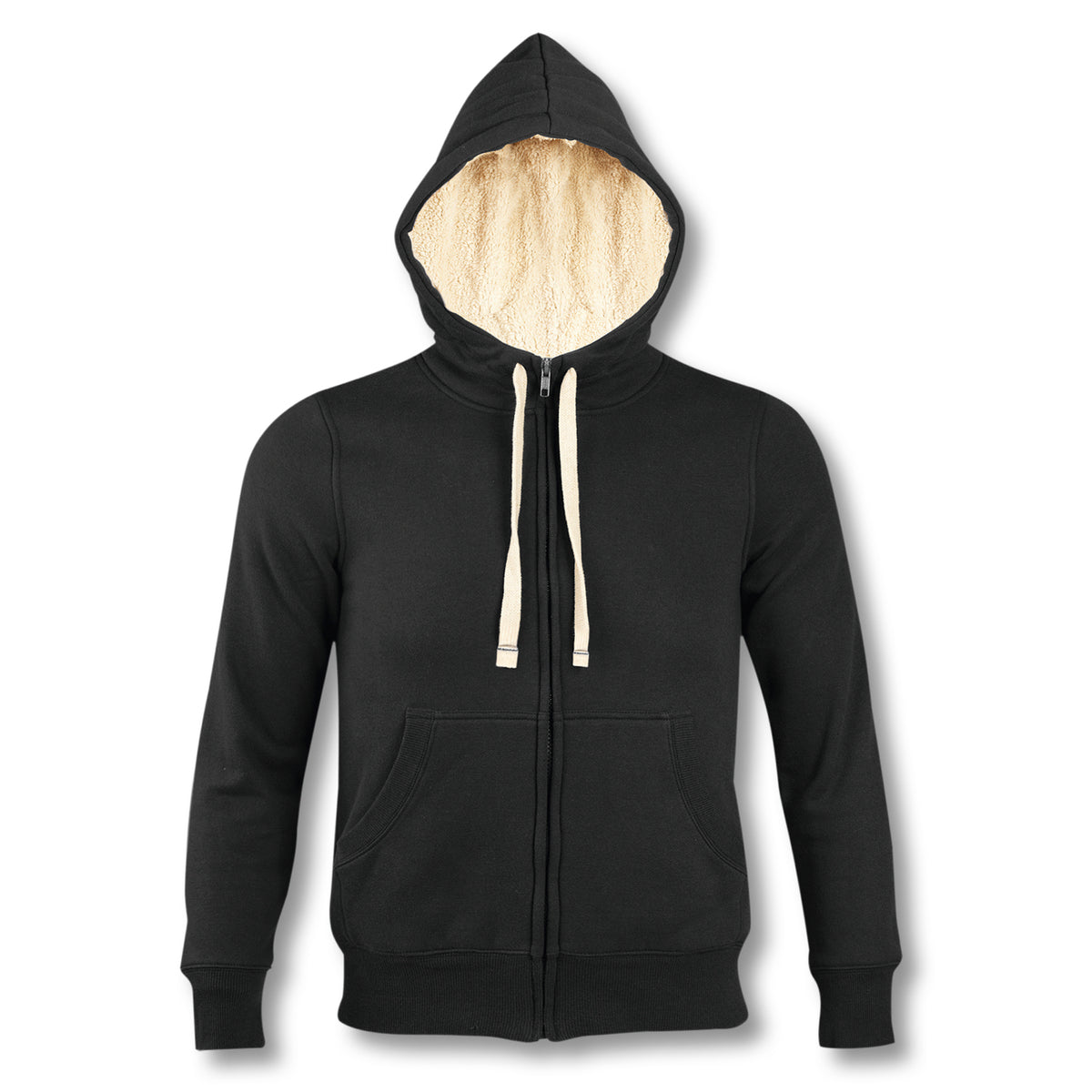 SOLS Sherpa Unisex Zipped Sweatshirt - Black