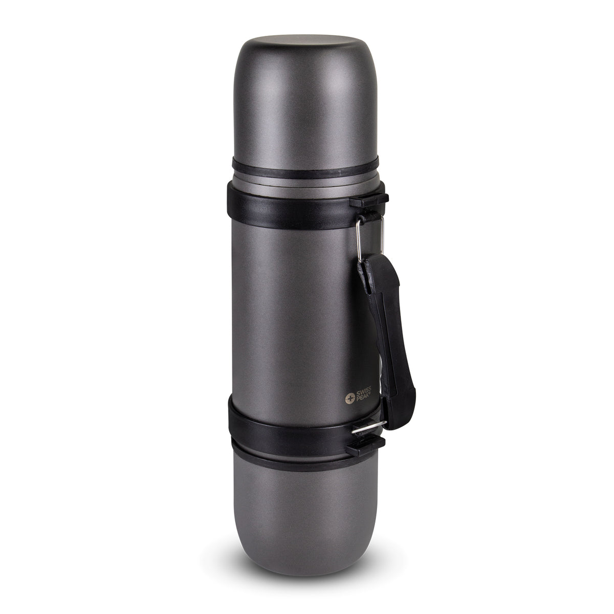 Swiss Peak Duo Cup Vacuum Flask - Steel Grey