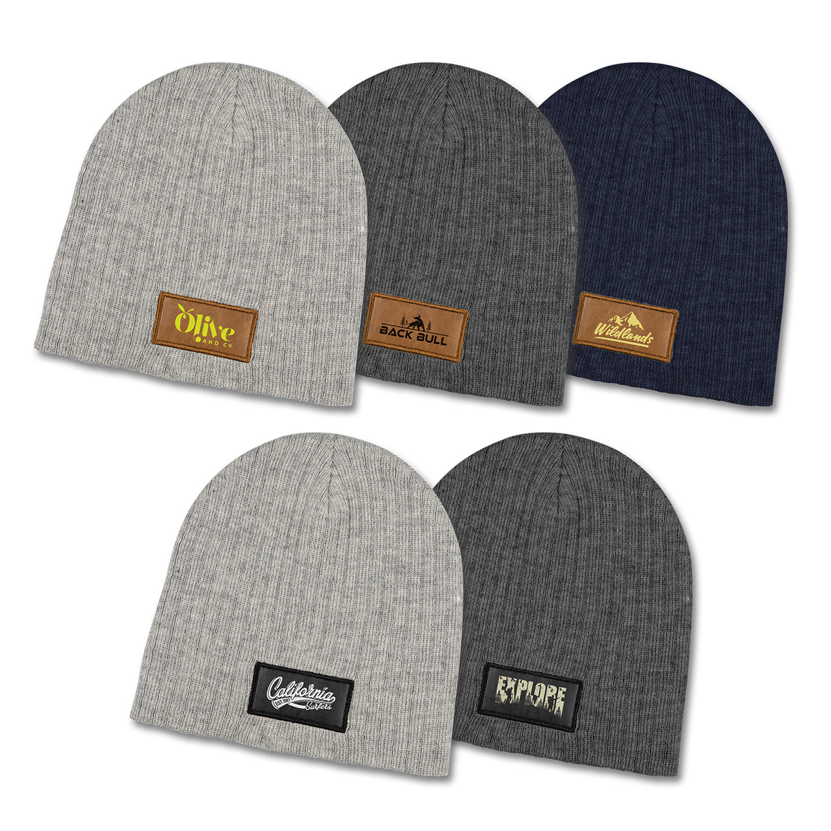 Nebraska Heather Cable Knit Beanie With Patch - Main