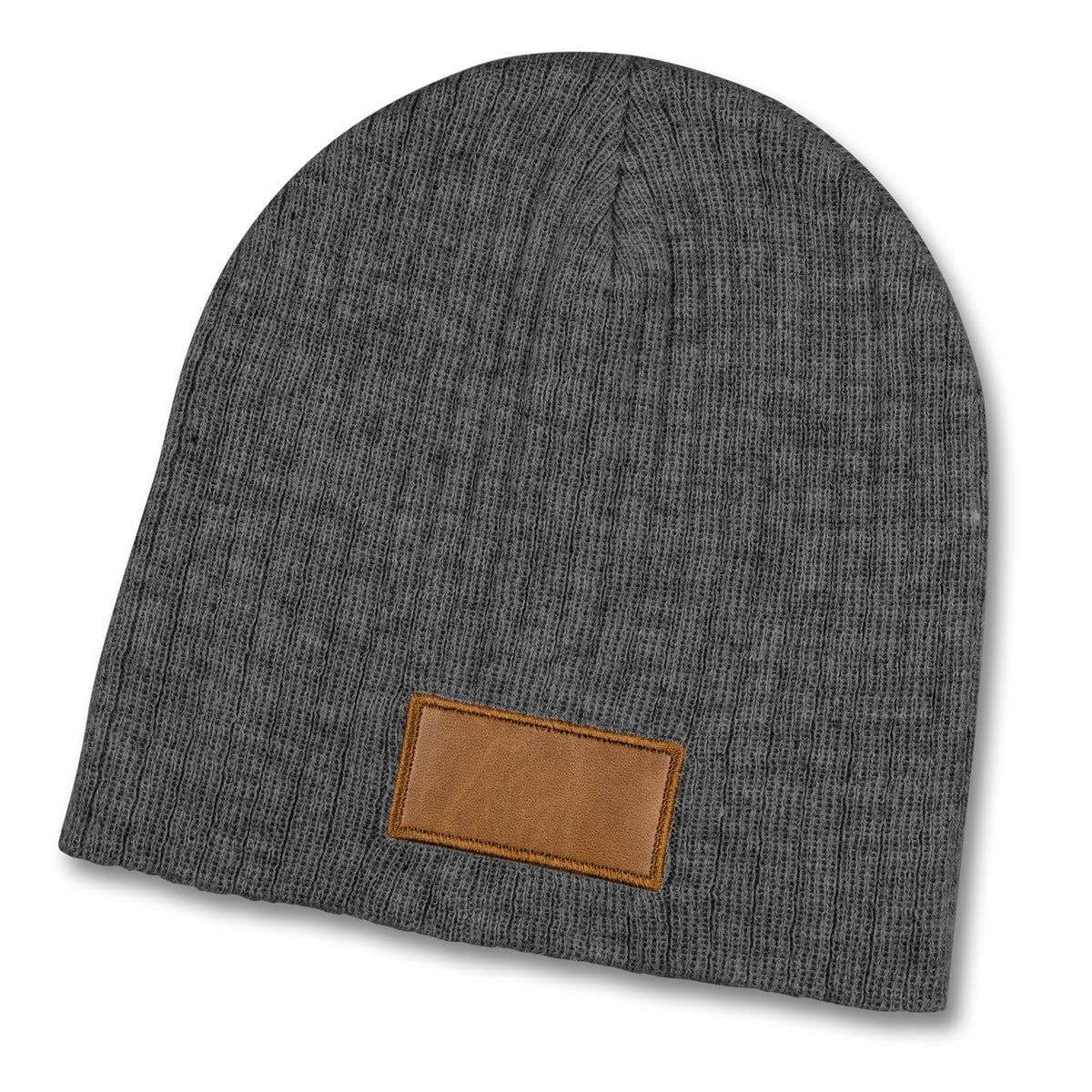 Nebraska Heather Cable Knit Beanie With Patch - Charcoal/Brown