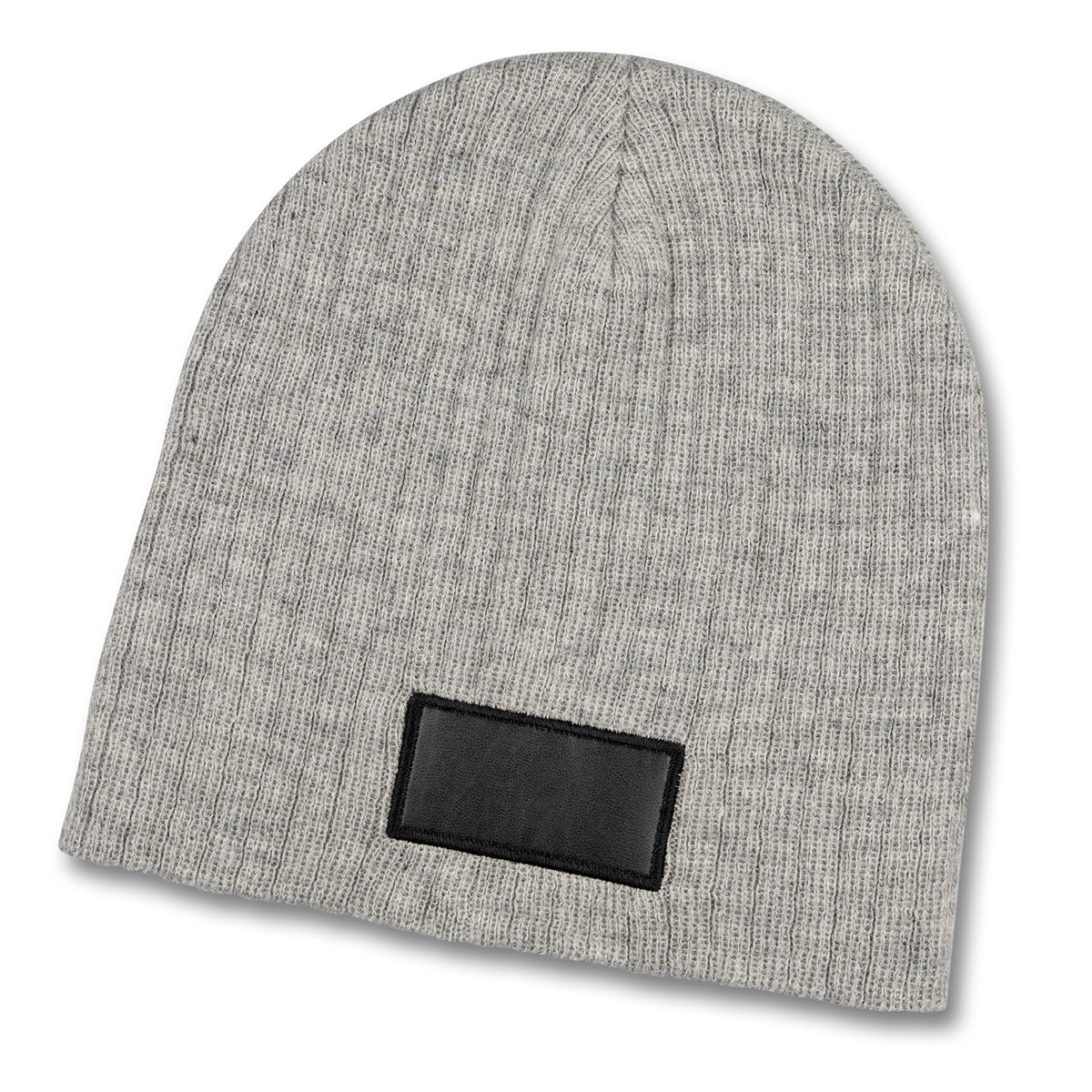 Nebraska Heather Cable Knit Beanie With Patch - Grey/Black