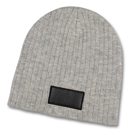 Nebraska Heather Cable Knit Beanie With Patch - Grey/Black