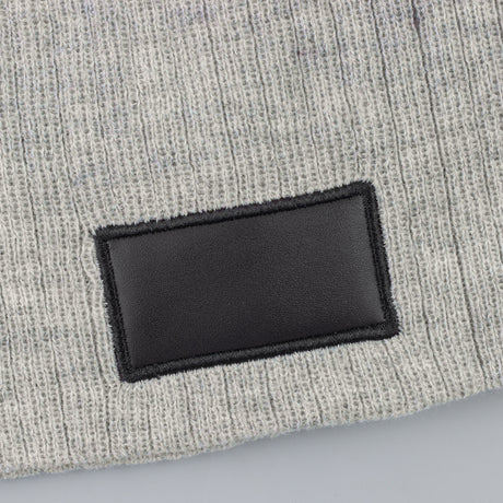 Nebraska Heather Cable Knit Beanie With Patch - Detail