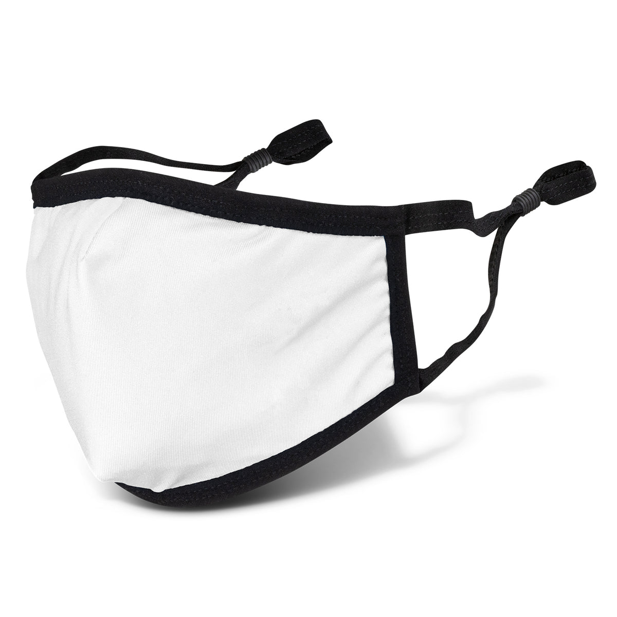 Full Colour Reusable Face Mask Premium - Indent - White/Black