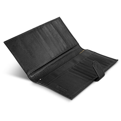 Pierre Cardin Leather Passport Wallet - Black