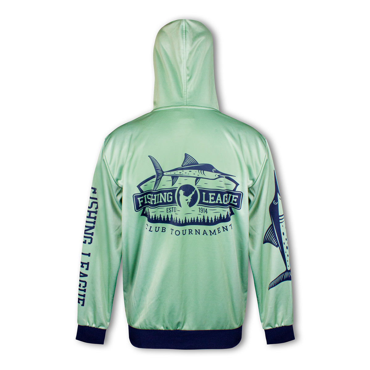 Custom Mens Sports Zipped Hoodie - Back