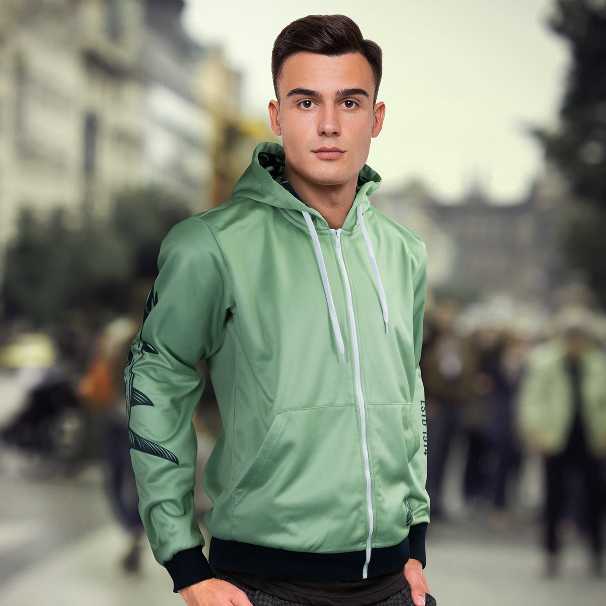 Custom Mens Sports Zipped Hoodie - Feature