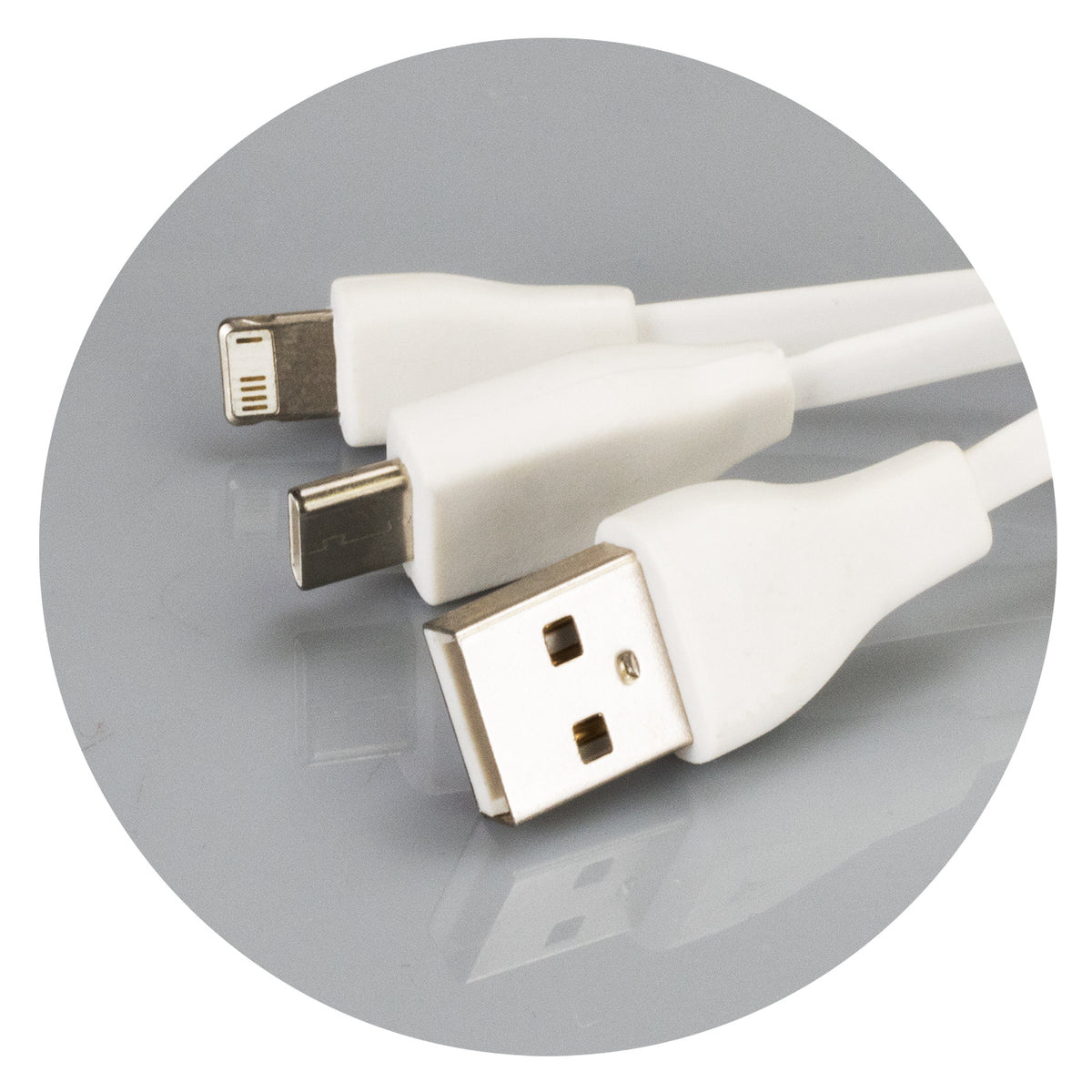 Bamboo Charging Cable Key Ring - Rectangle - Cords